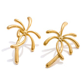 Abstract Palm Stud Earrings