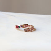 Rose Gold Studded Adjustable 18K Plated Ring