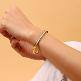 Sleek Studded Baguette 18K Gold Plated Bangle