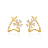Flower Cuff 18K Gold Plated Earrings