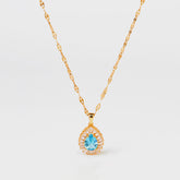 Blue Lagoon Studded 18K Gold Plated Necklace