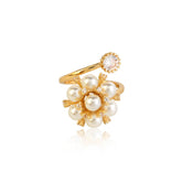Fleur Pearl 18K Gold Plated Ring