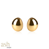 Big Dome Oval Stud 18K Gold Plated Earrings
