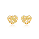 Heart Wire Studded 18K Gold Plated Earrings