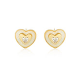 Heart Mother of Pearl 18K Gold Plated Earrings