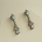 Cannes Blue Topaz and Pearl Earrings