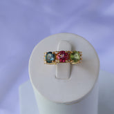 Marrakesh Pink Topaz London Blue topaz Peridot Ring