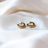 Mini Studded 18K Gold Plated Hoops