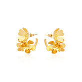Big Peony 18K Gold Plated Hoop Earrings