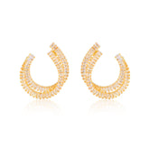 Medium Double Layer U 18K Gold Plated Earrings