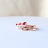 Pink and White Rose Gold Ring