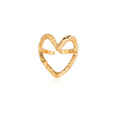 Big Heart Outline 18K Gold Plated Ring