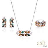 Vera Black Opal Necklace Earring Ring Set