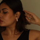 Pearl Cuff Hoop 18K Gold Plated Earrings