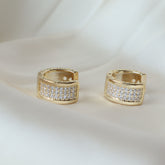 Mini Pavé Hoops 18K Gold Plated Earrings