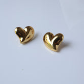 Medium Heart 18K Gold Plated Earrings