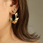 Big Butterfly 18K Gold Plated Hoop Earrings