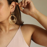 Big Gypsy Net 18K Gold Plated Earrings