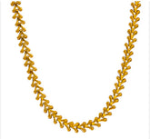 Linear Leaf 18K Gold Plated Necklace