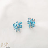 Morning Glory Blue Topaz Earrings