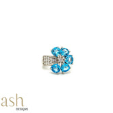 Morning Glory Blue Topaz Ring