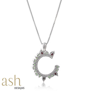 Tsavorite and Opal Half Moon Jewellery Set