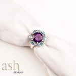 Load image into Gallery viewer, Small Wonder Amethyst and Blue Topaz Ring
