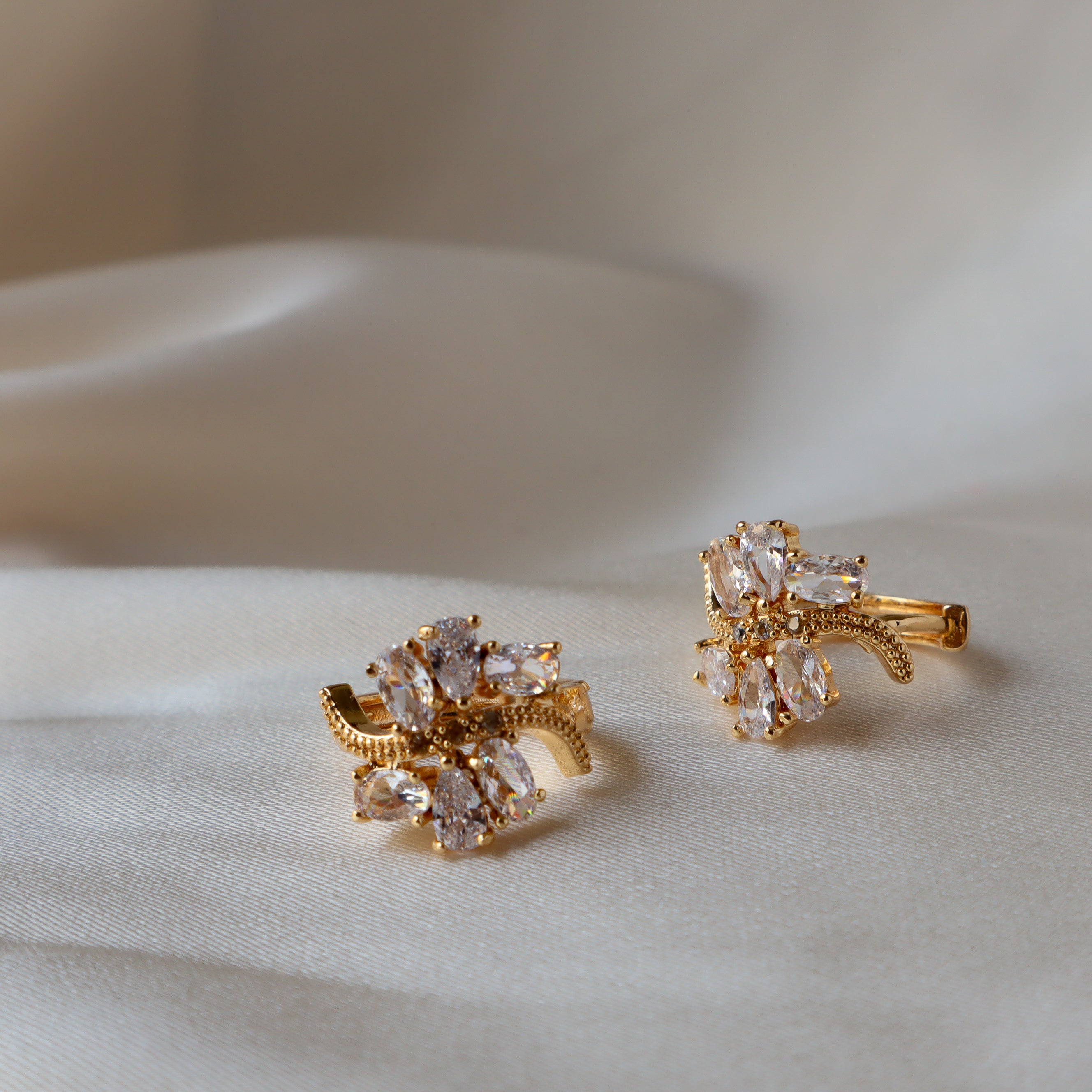 Flower Hoops 18K Gold Plated Earrings