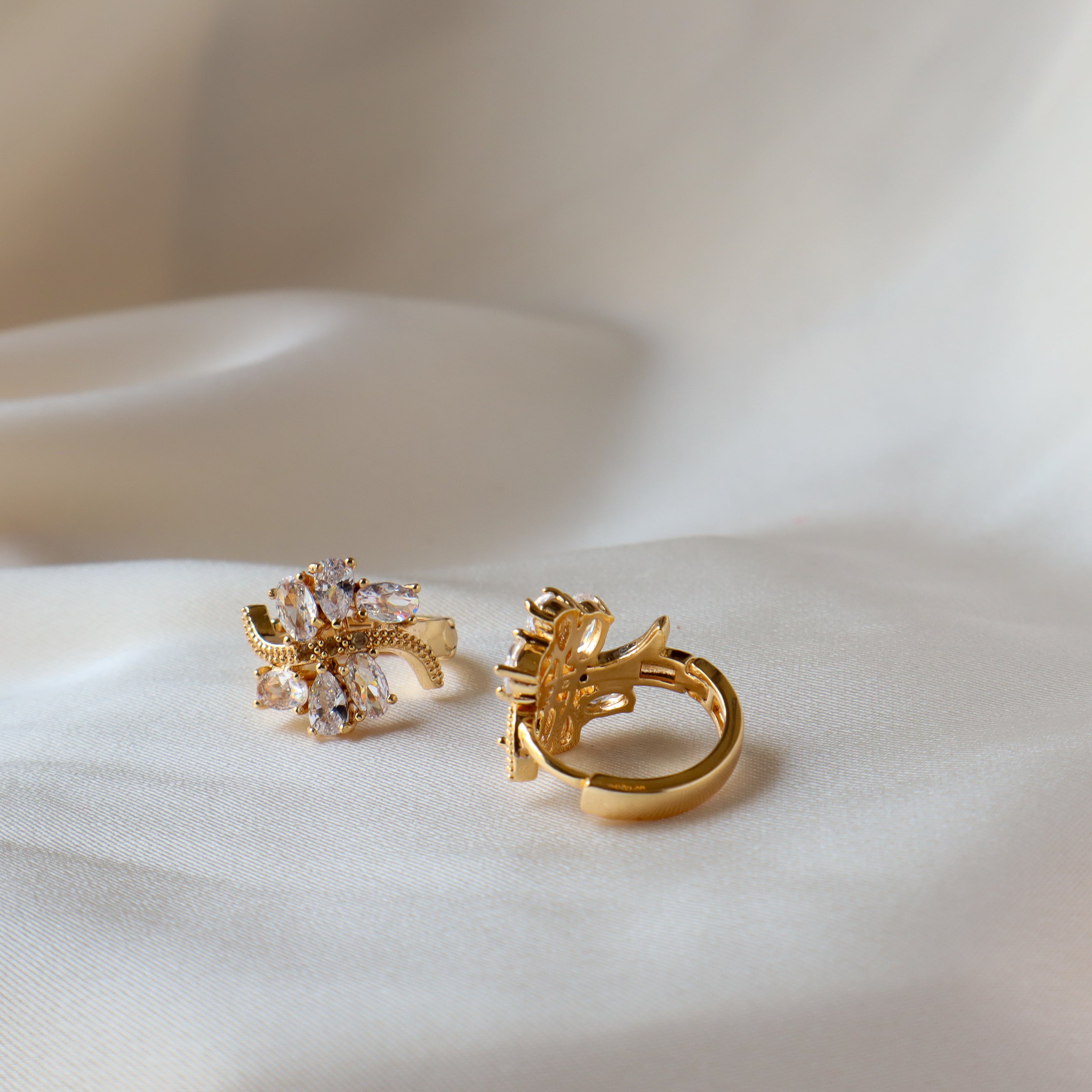 Flower Hoops 18K Gold Plated Earrings