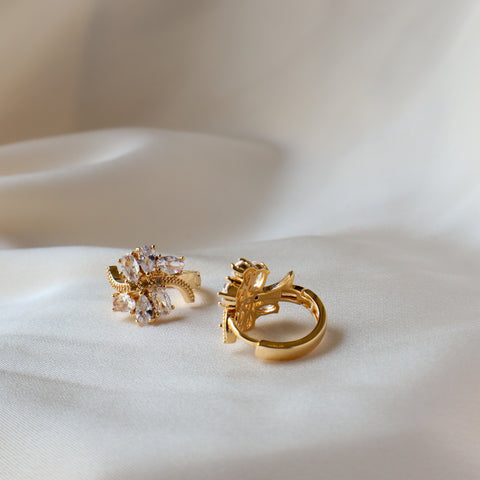 Flower Hoops 18K Gold Plated Earrings