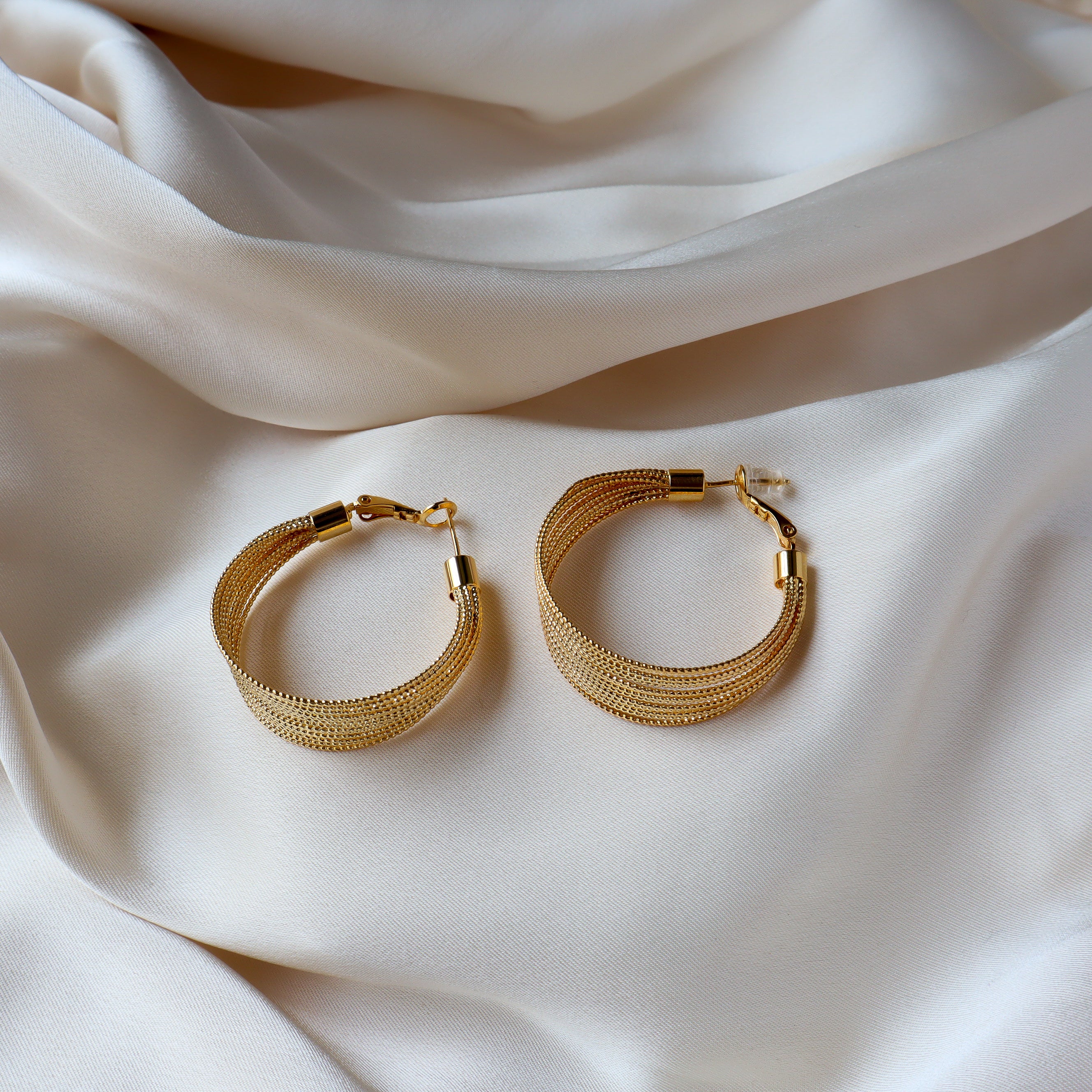 Big Wire Hoop 18K Gold Plated Earrings