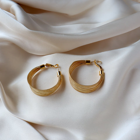 Big Wire Hoop 18K Gold Plated Earrings