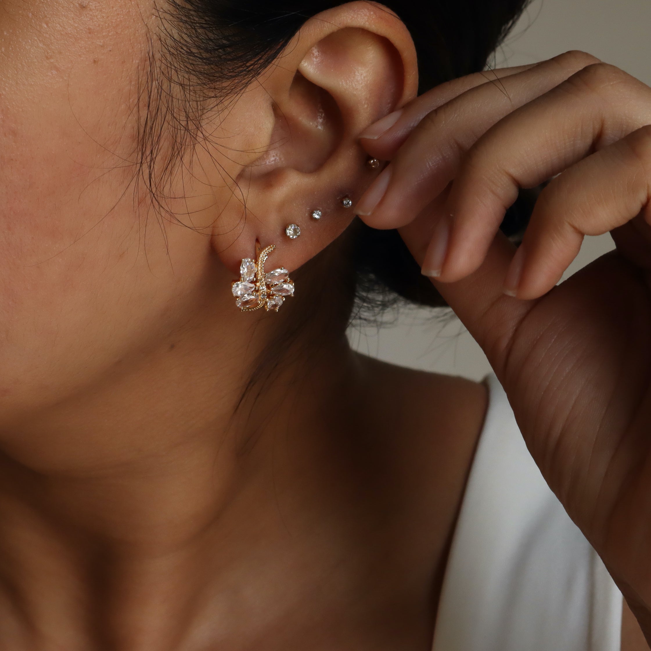 Flower Hoops 18K Gold Plated Earrings