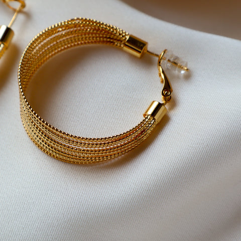 Big Wire Hoop 18K Gold Plated Earrings