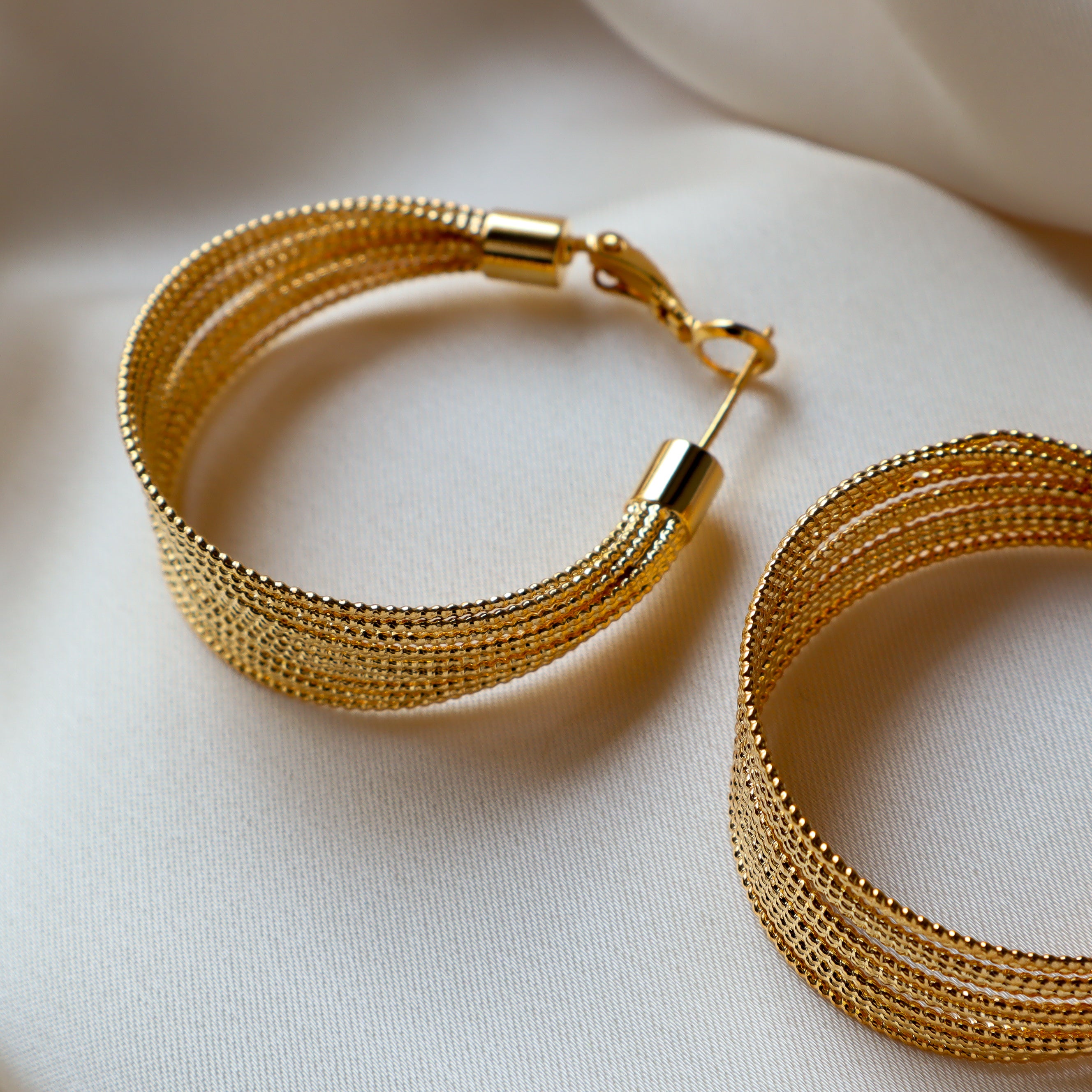 Big Wire Hoop 18K Gold Plated Earrings