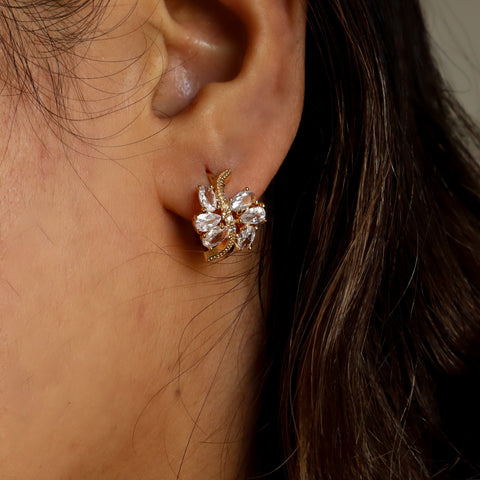 Flower Hoops 18K Gold Plated Earrings