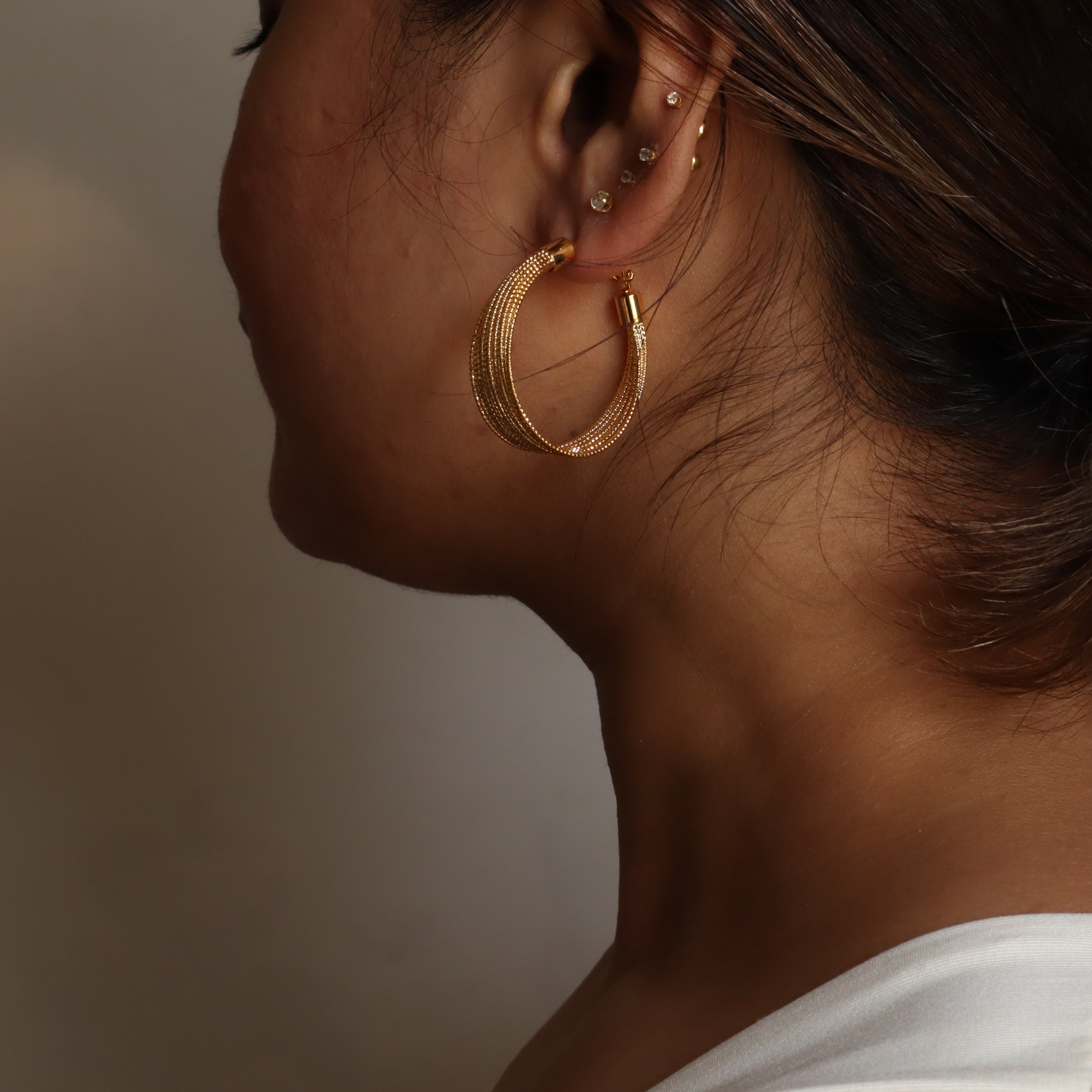 Big Wire Hoop 18K Gold Plated Earrings