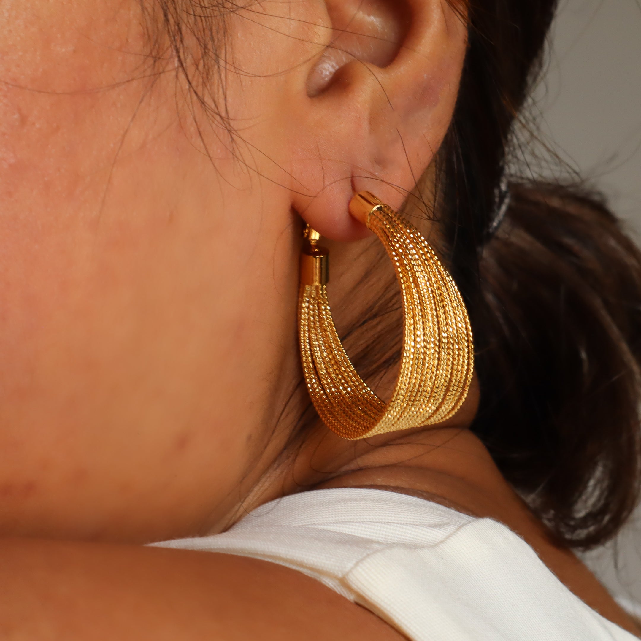 Big Wire Hoop 18K Gold Plated Earrings
