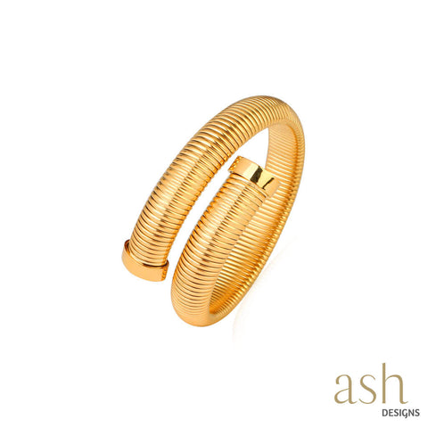 Serpent Coil 18K Gold Plated Bangle