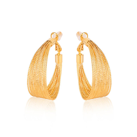Big Wire Hoop 18K Gold Plated Earrings
