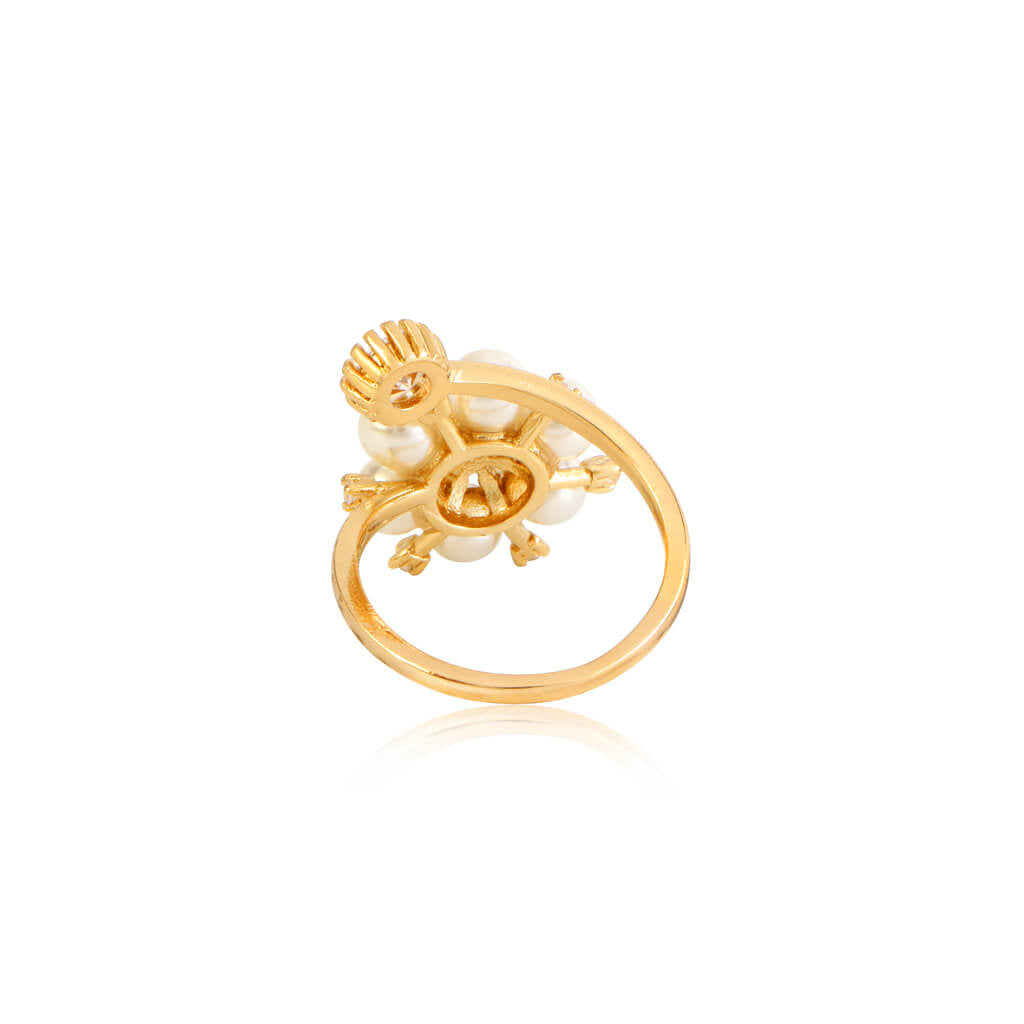 Fleur Pearl 18K Gold Plated Ring