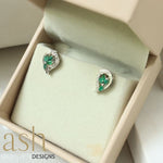 Load image into Gallery viewer, Garden of life Emerald and Diamond earrings
