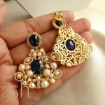 Load image into Gallery viewer, Maharani Blue Sapphire and Pearl earrings
