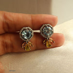 Load image into Gallery viewer, Luna Blue Topaz and Citrine earrings
