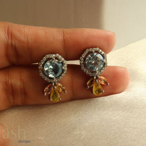 Luna Blue Topaz and Citrine earrings