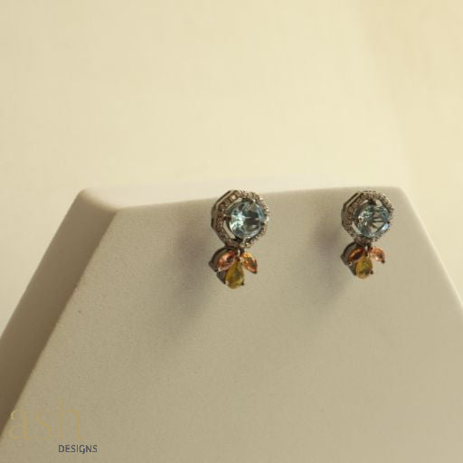 Luna Blue Topaz and Citrine earrings