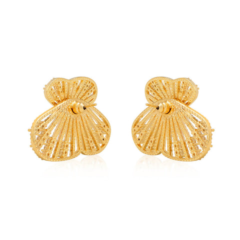 Butterfly Wings Studded 18K Gold Plated Earrings