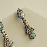 Load image into Gallery viewer, Cannes Blue Topaz and Pearl Earrings
