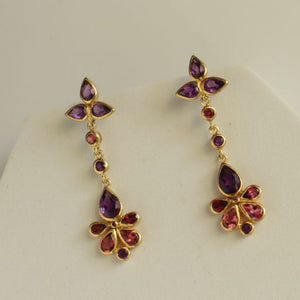 Betty Amethyst and Pink Topaz Earrings