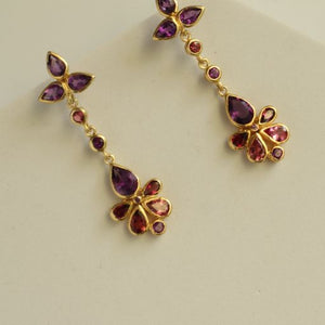 Betty Amethyst and Pink Topaz Earrings